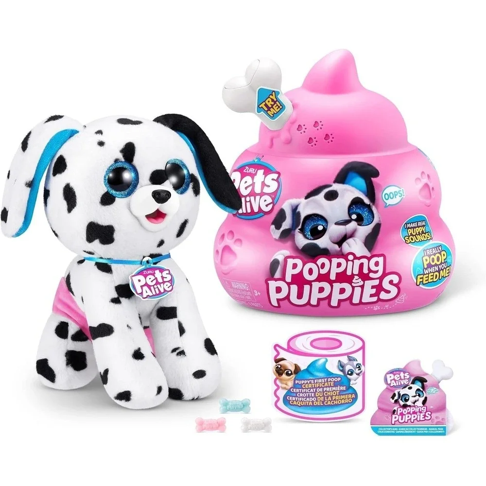 Pets Alive Pooping Puppies by ZURU Soft Electronic Pet Puppy for Girls &Children